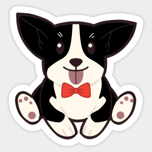 Suave Corgi with bow tie - Adorable Sticker